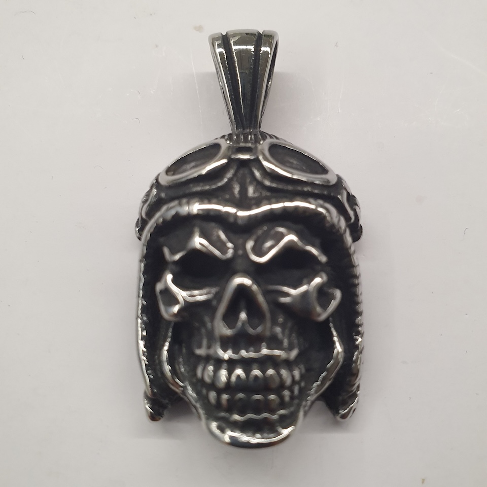 111114 Skull Aviator Hat pendant