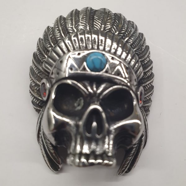 111121 Indian Chief Skull pendant